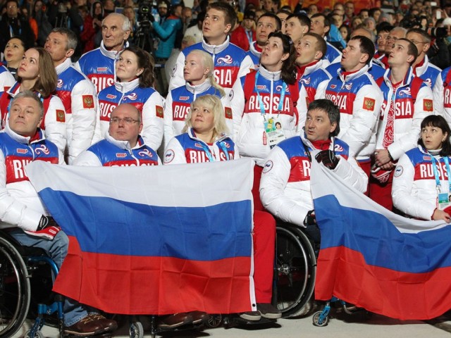 Церемония поднятия флага паралимпийской Сборной России в Сочи