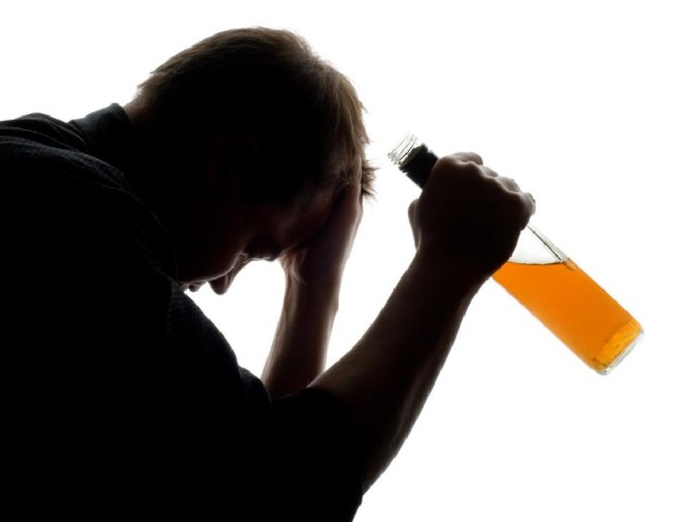 man experiencing some problems with alcohol, conceptual shot